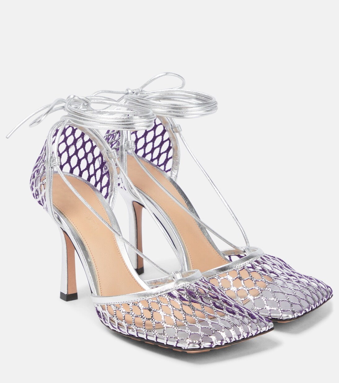 Stretch Leather Trimmed Sandals in Silver - Bottega Veneta | Mytheresa