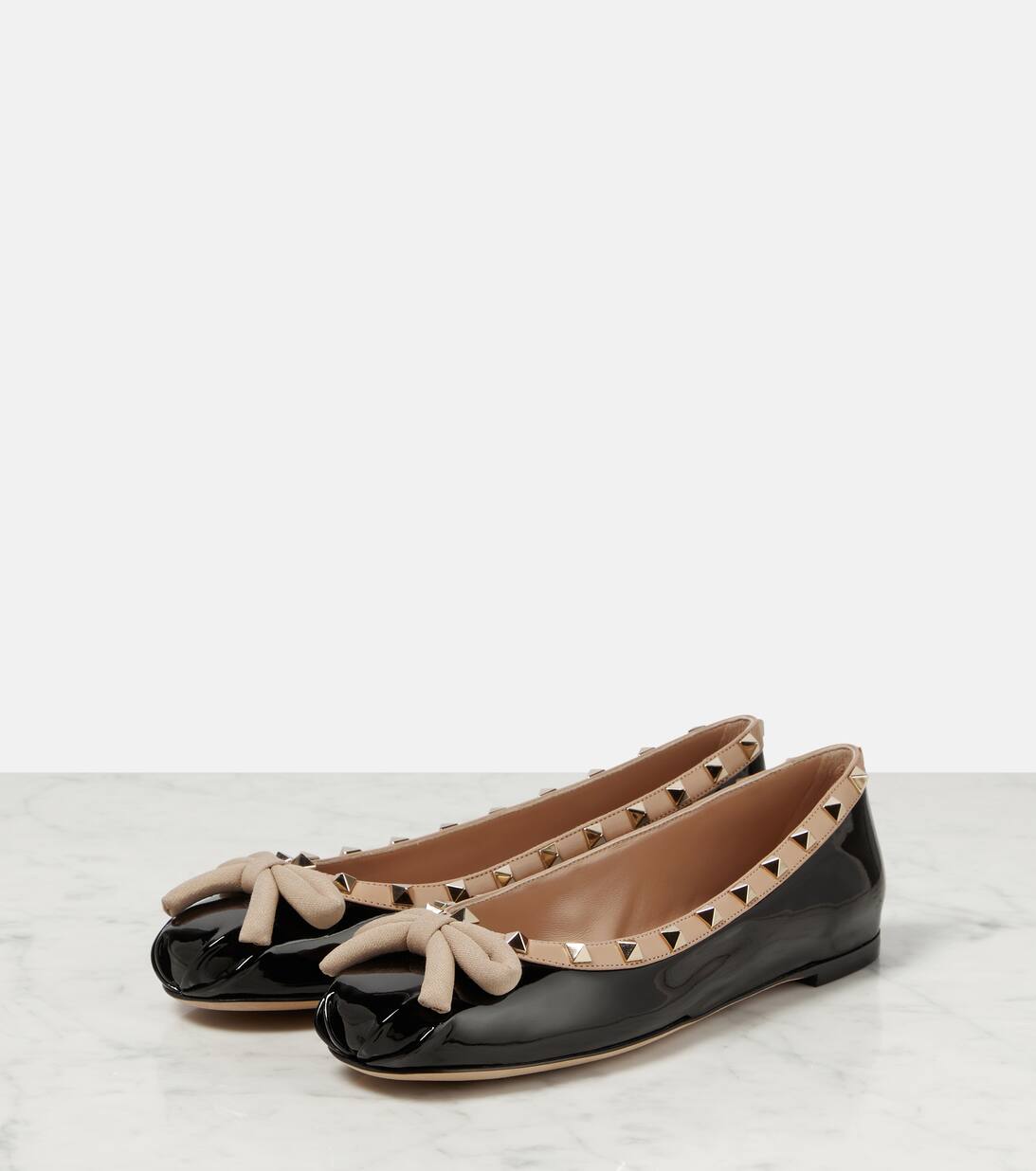 Rockstud Patent Leather Ballet Flats in Black - Valentino Garavani ... image.