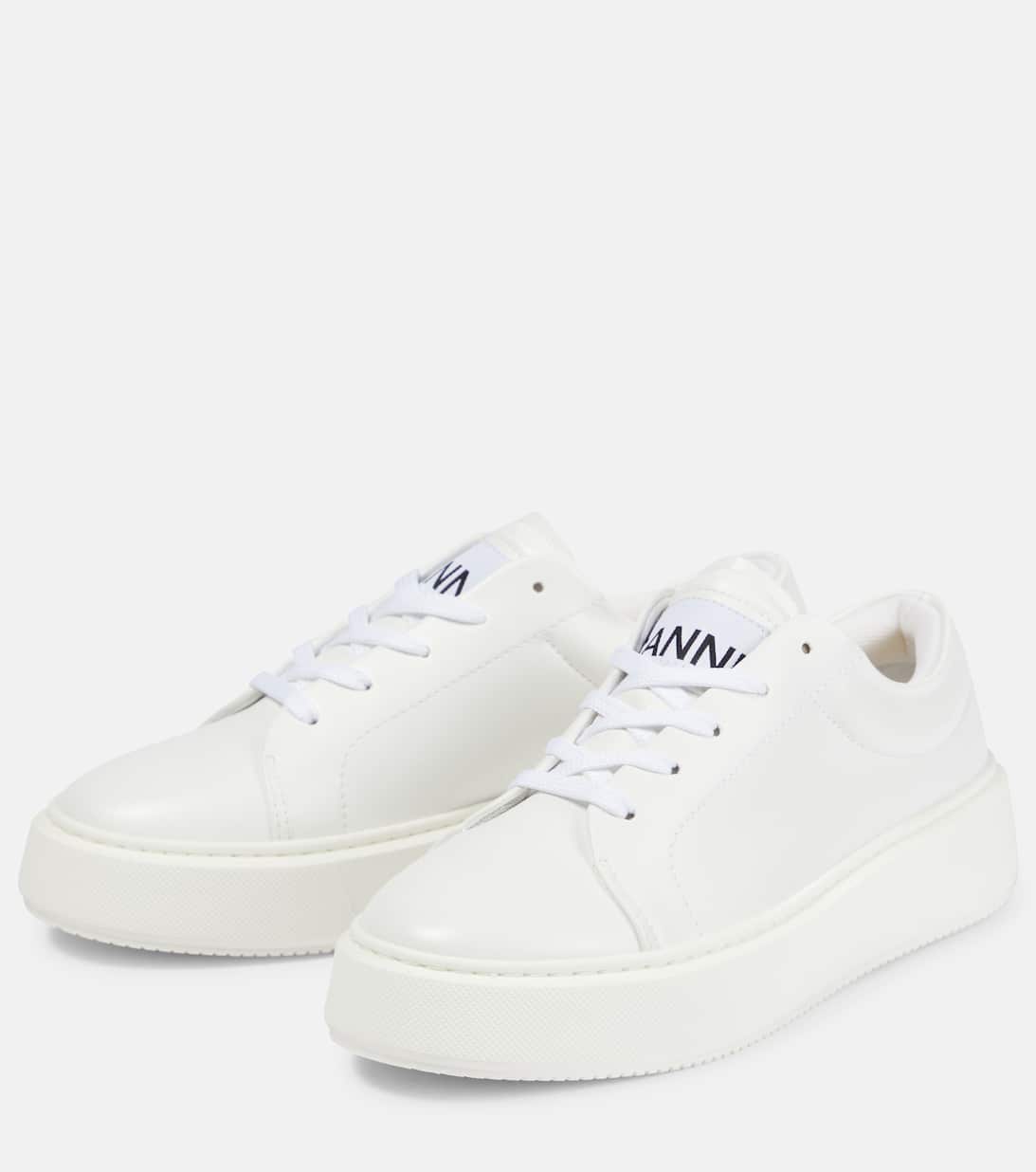 Faux leather sneakers | Ganni