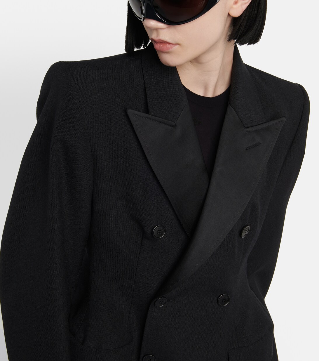Balenciaga Women Black Boucle Oversize Hourglass Blazer main image 0