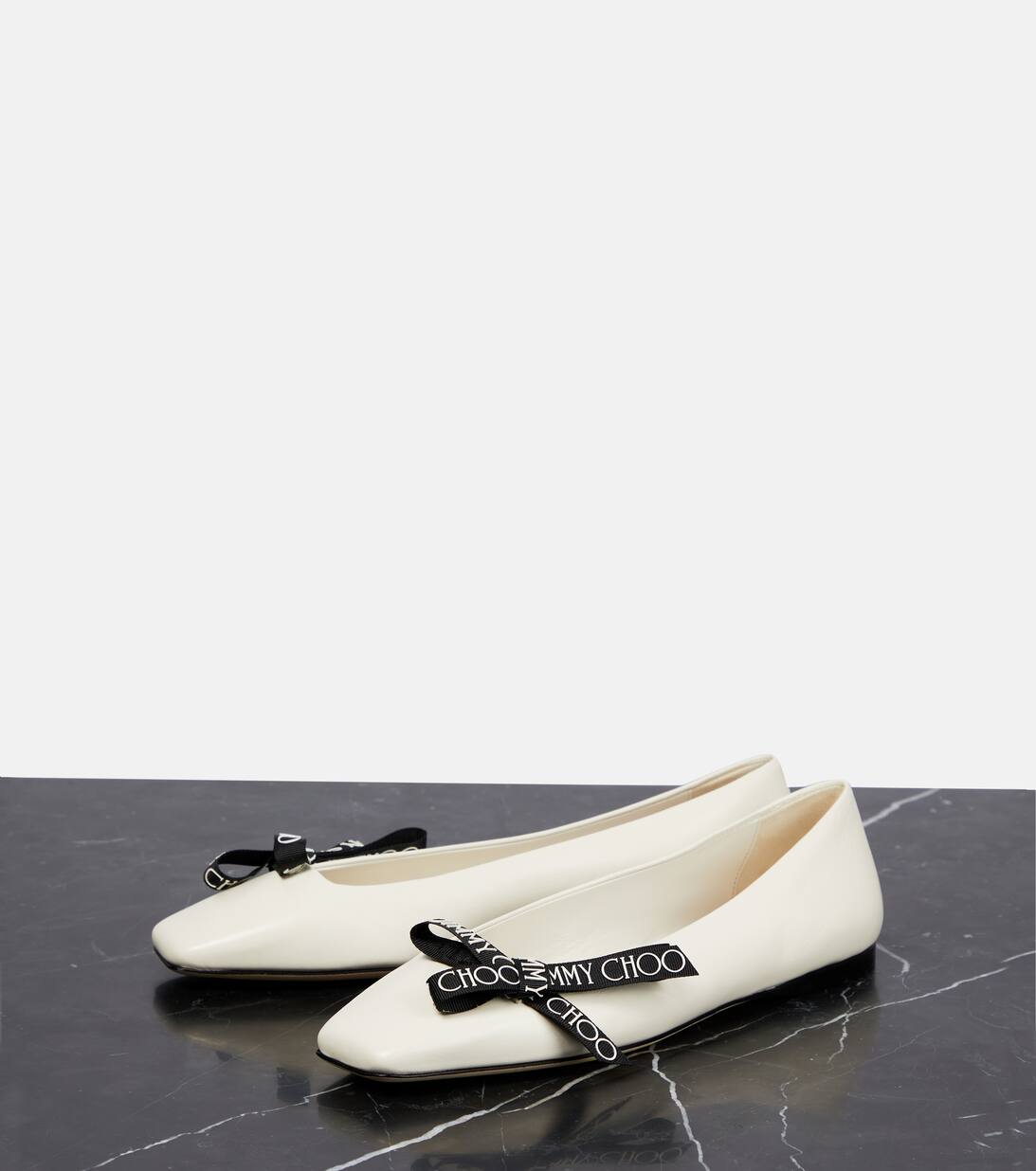 Veda Leather Ballet Flats in White Jimmy Choo Mytheresa