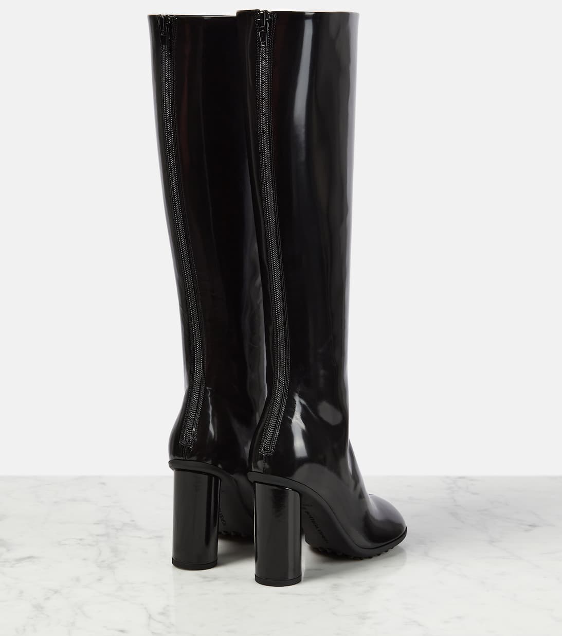 Atomic Patent Leather Knee High Boots in Black Bottega Mytheresa