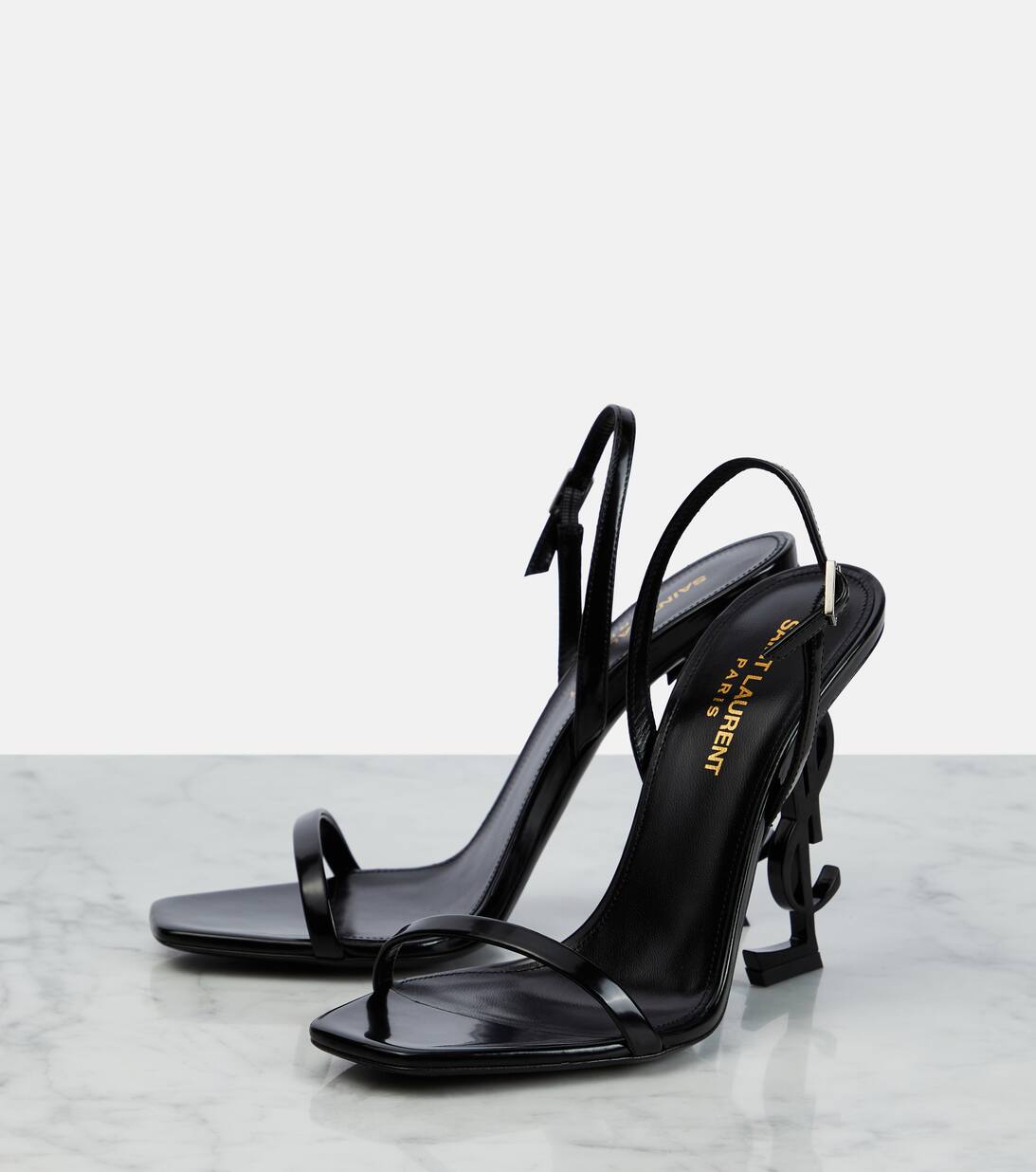 Opyum 110 Patent Leather Sandals in Black - Saint Laurent | Mytheresa