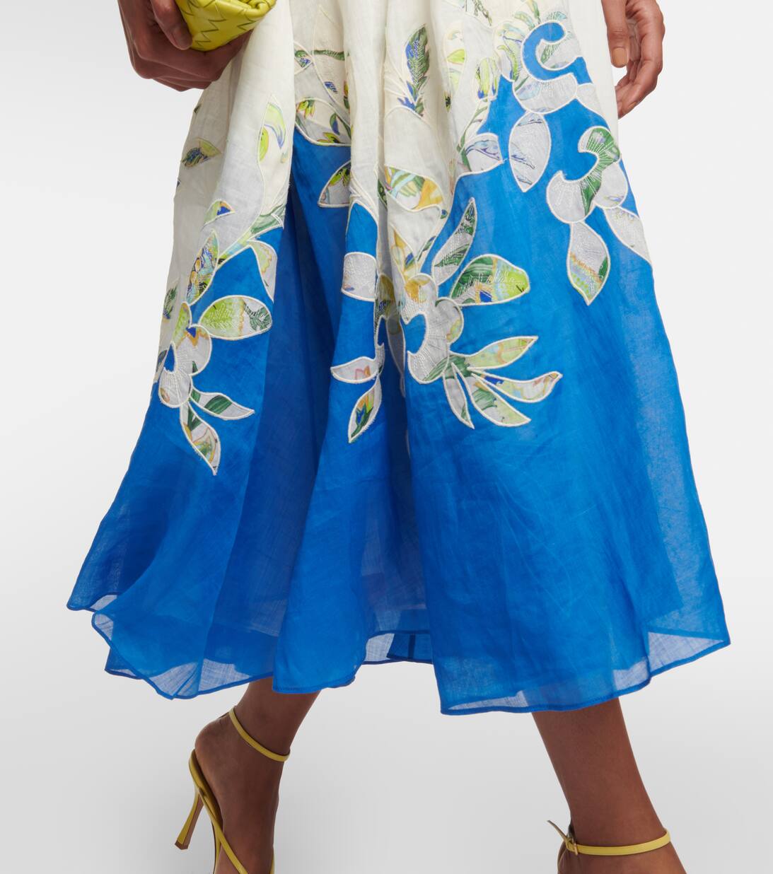 Rita Embroidered Ramie Midi Dress in Neutrals Alemais Mytheresa