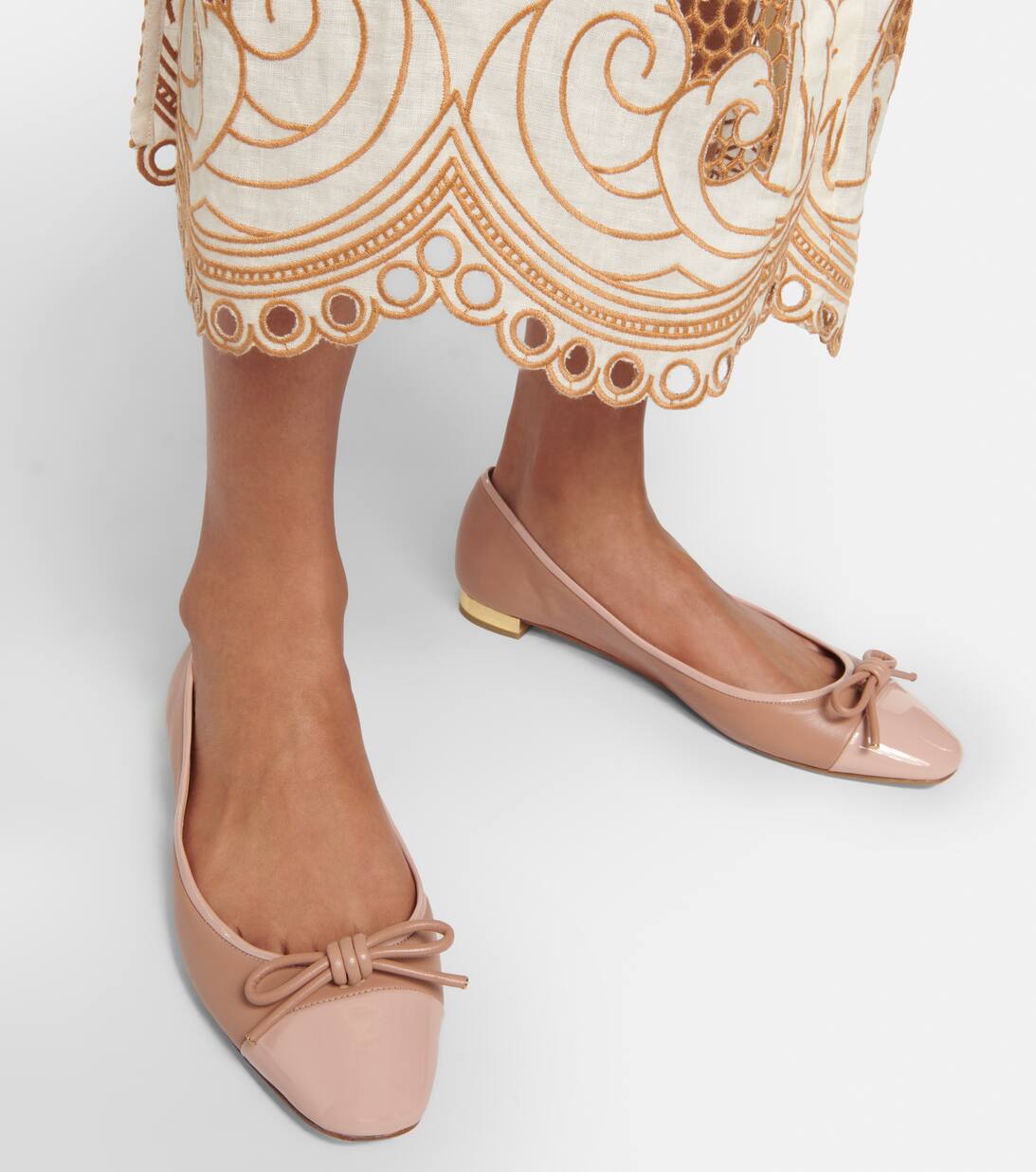 Parisina Leather Ballet Flats in Pink Aquazzura Mytheresa