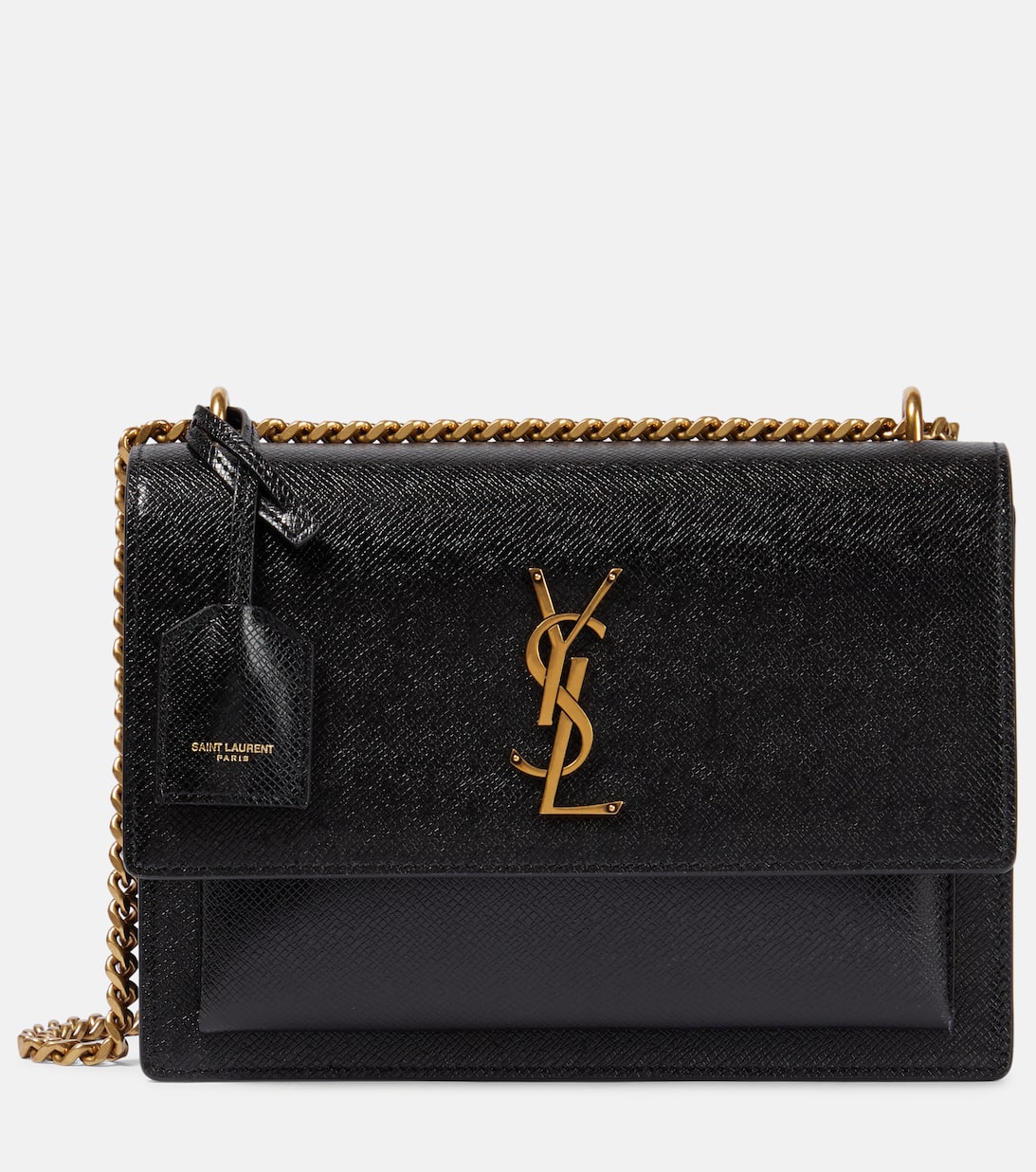 Sunset Medium Leather Shoulder Bag in Black Saint Laurent Mytheresa