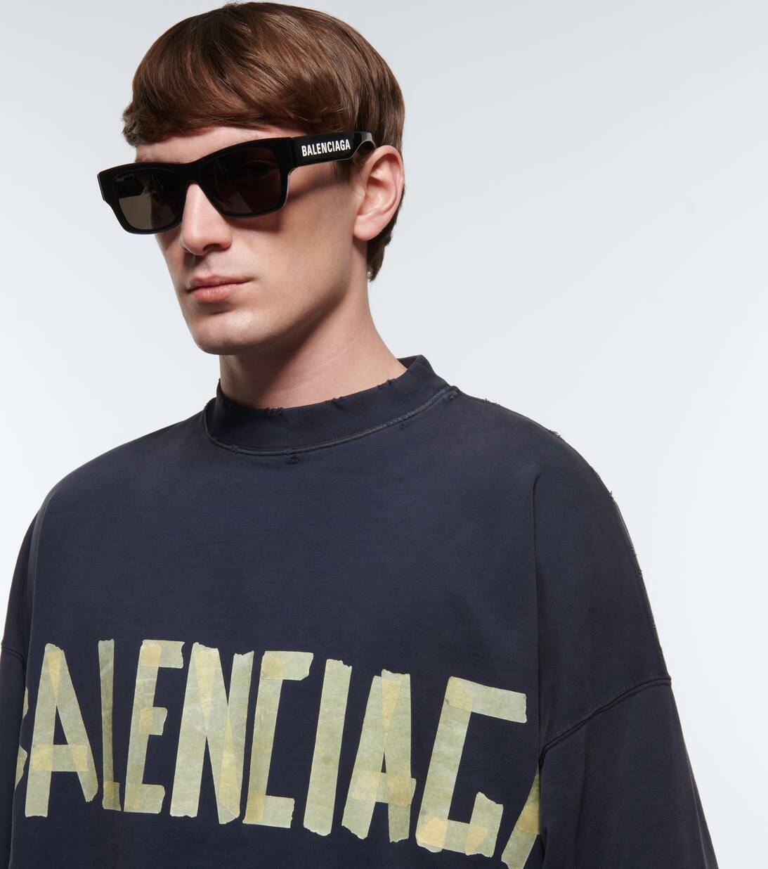 Rectangular Sunglasses in Black Balenciaga Mytheresa