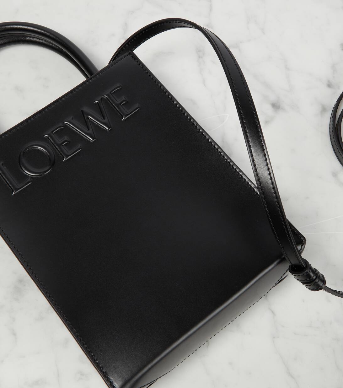 Standard A 5 Leather Tote Bag in Black Loewe Mytheresa