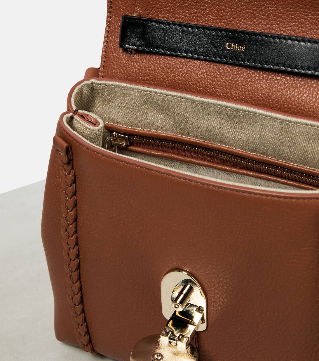 Penelope Small Leather Shoulder Bag in Brown Chloe Mytheresa