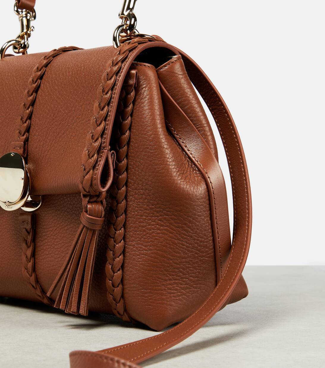 Penelope Small Leather Shoulder Bag in Brown Chloe Mytheresa