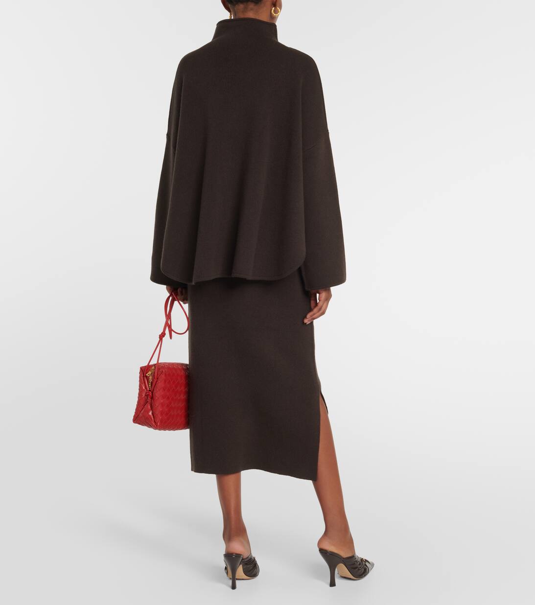 Mockneck Wool And Cashmere Sweater in Brown Jardin Des Orangers