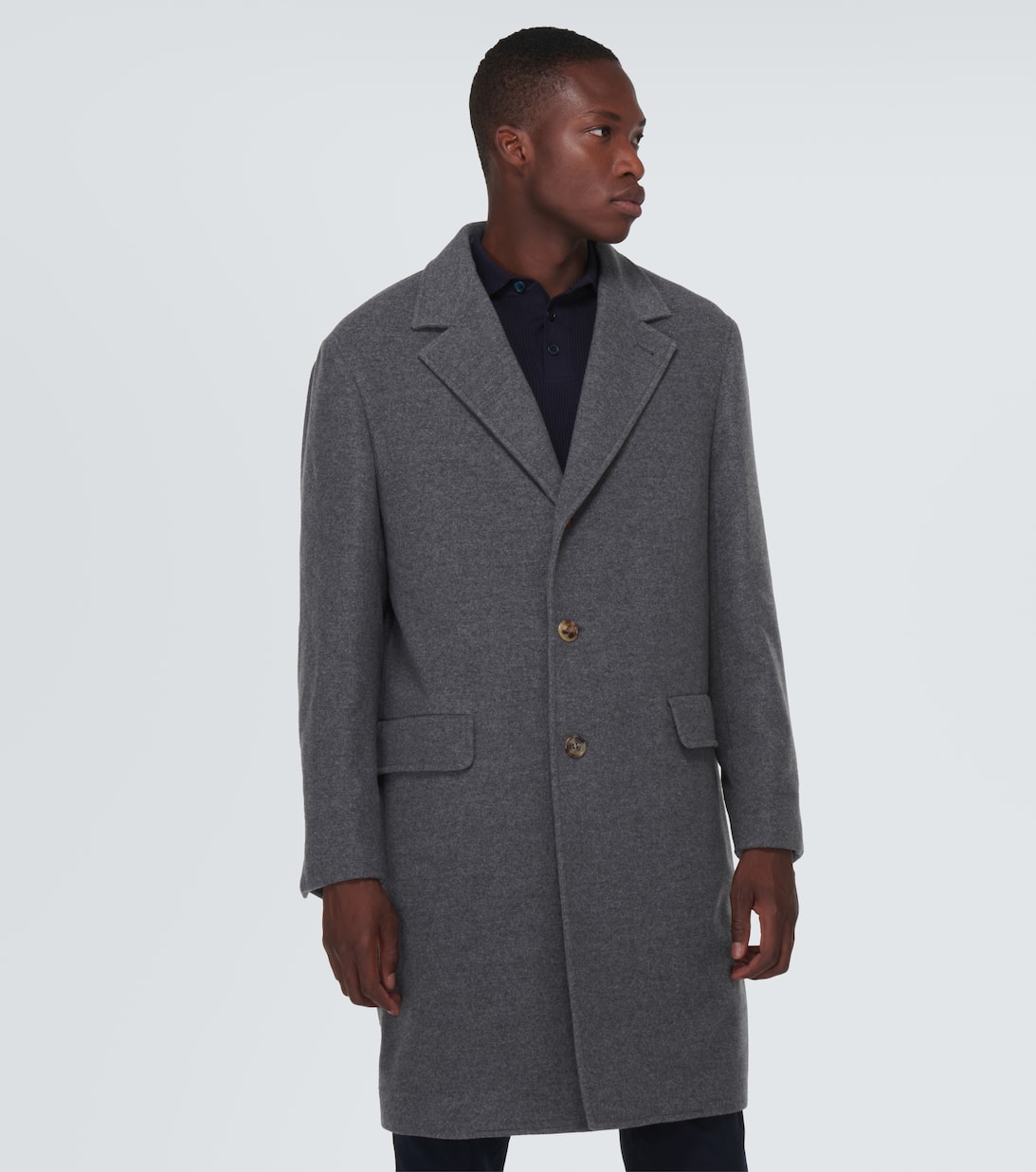 Cashmere Coat in Grey Brunello Cucinelli Mytheresa