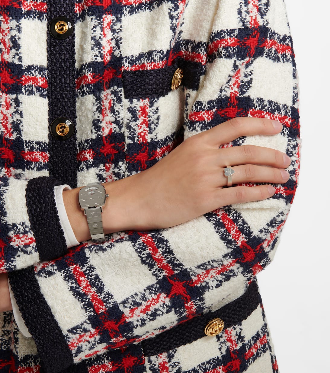 Heart Detail Sterling Silver Ring in Silver - Gucci | Mytheresa