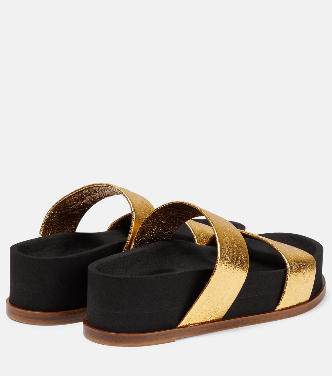 Striker Leather Sandals in Gold - Gabriela Hearst | Mytheresa