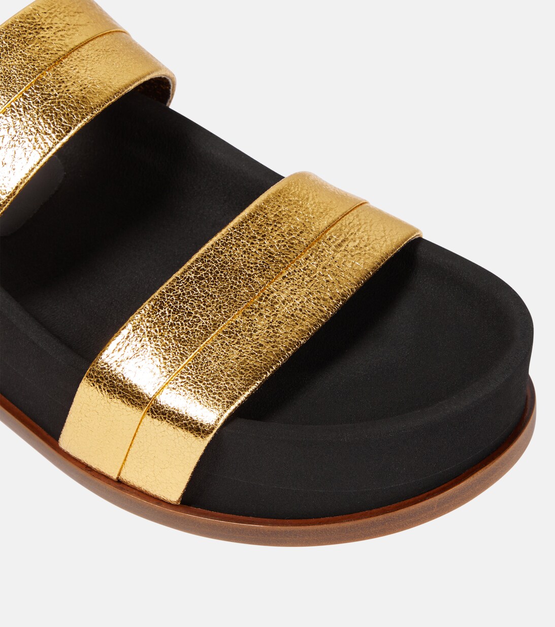 Striker Leather Sandals in Gold - Gabriela Hearst | Mytheresa