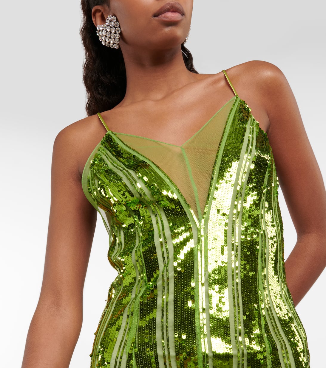 Kate Sequined Gown in Green Galvan Mytheresa