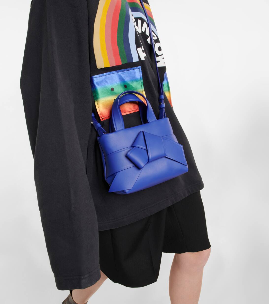 Musubi Mini Leather Tote Bag in Blue Acne Studios Mytheresa