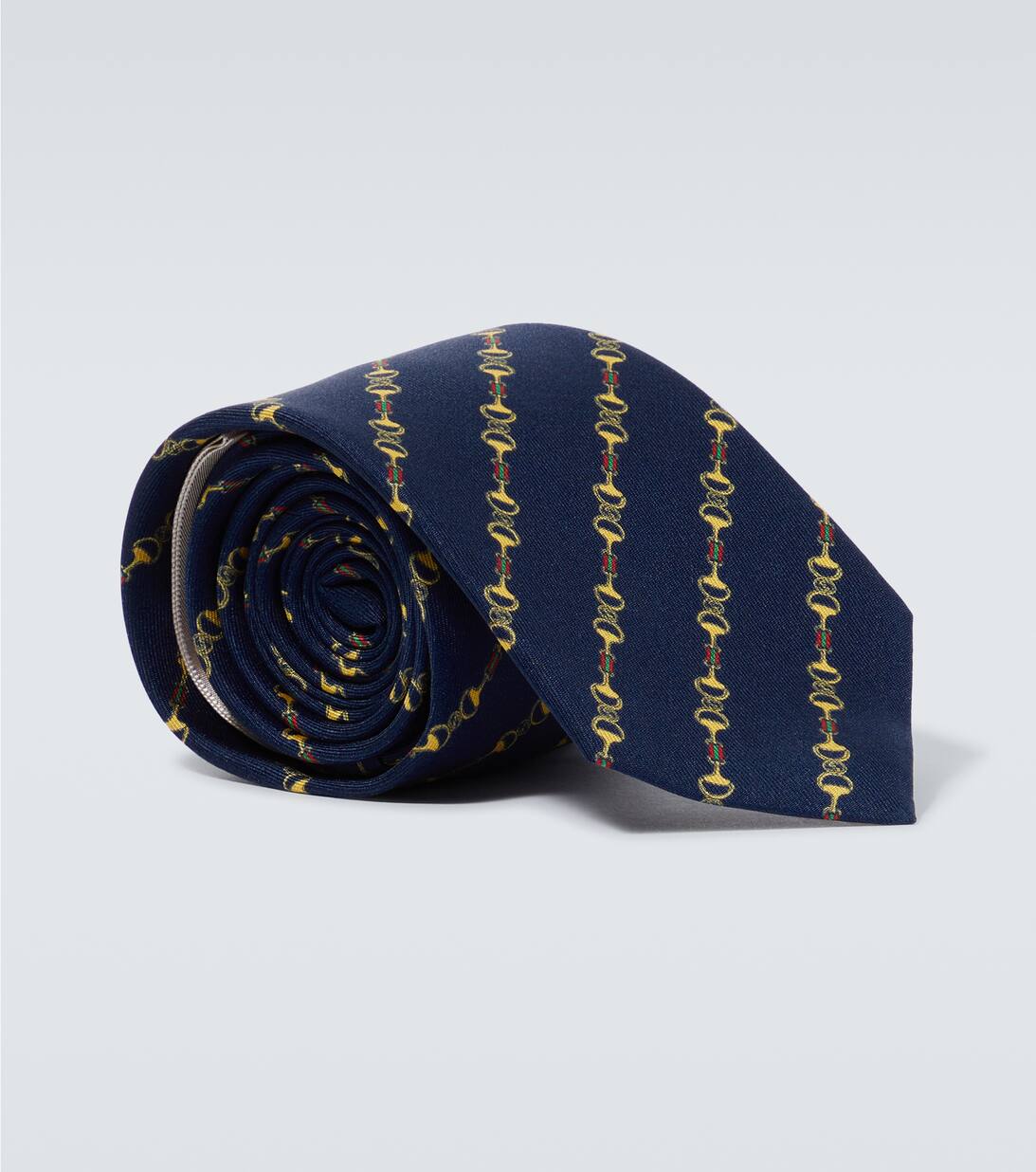 Horsebit Silk Tie in Blue Gucci Mytheresa