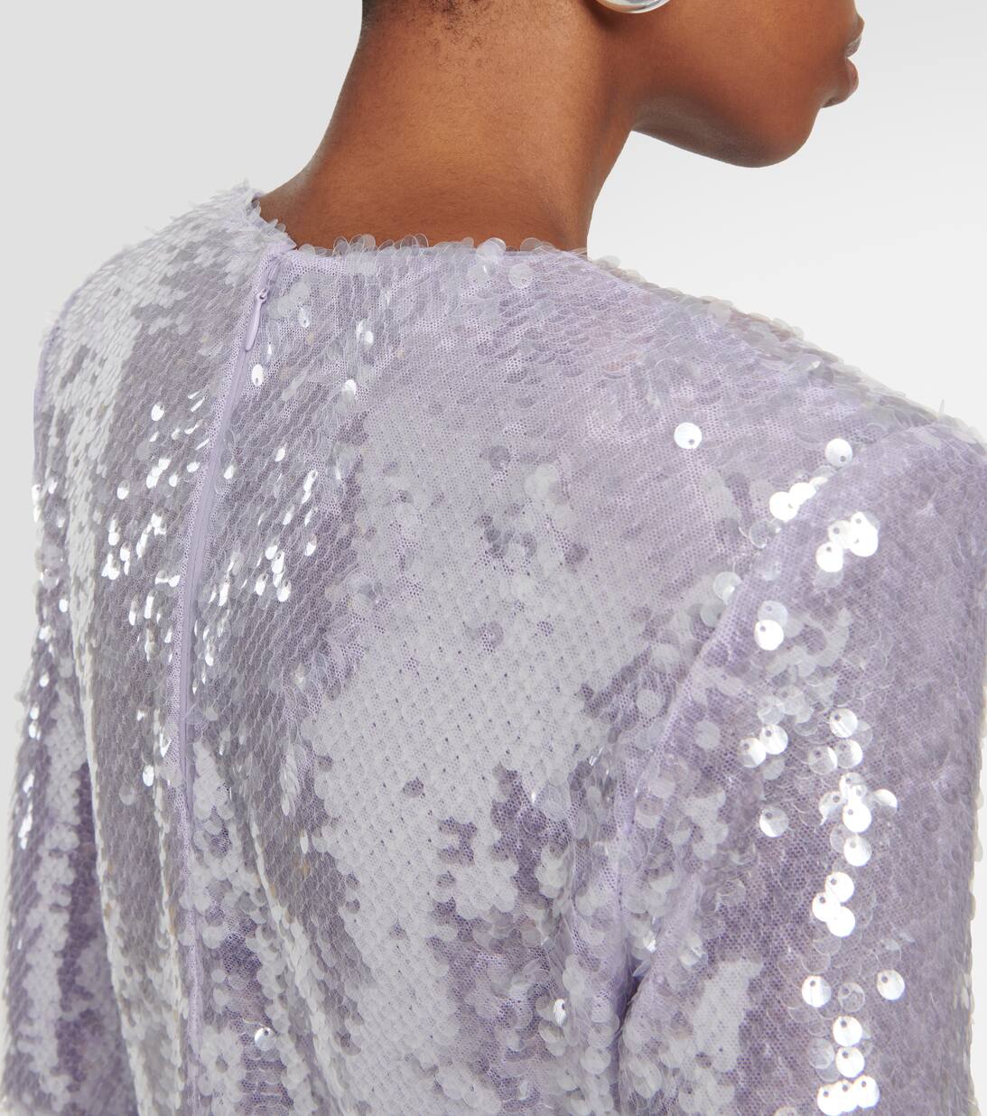 Sequined Cropped Top in Purple Self Portrait Mytheresa