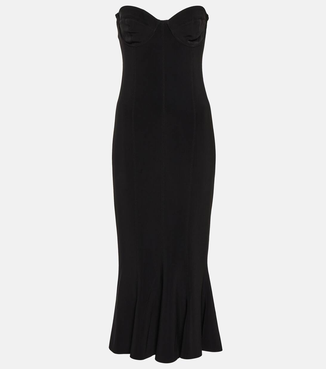 Strapless Midi Dress in Black Norma Kamali Mytheresa