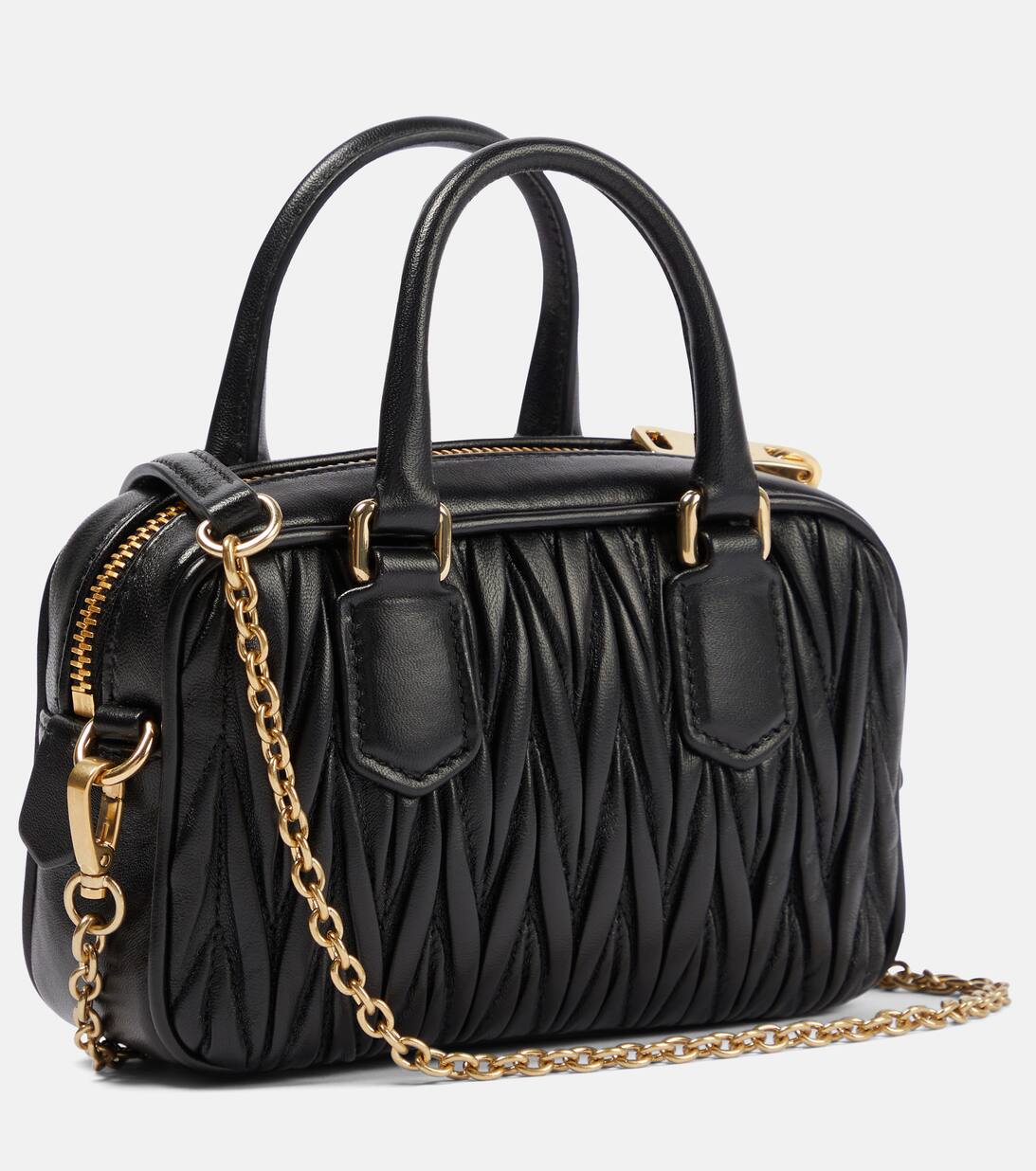 Matelasse Leather Crossbody Bag in Black Miu Miu Mytheresa