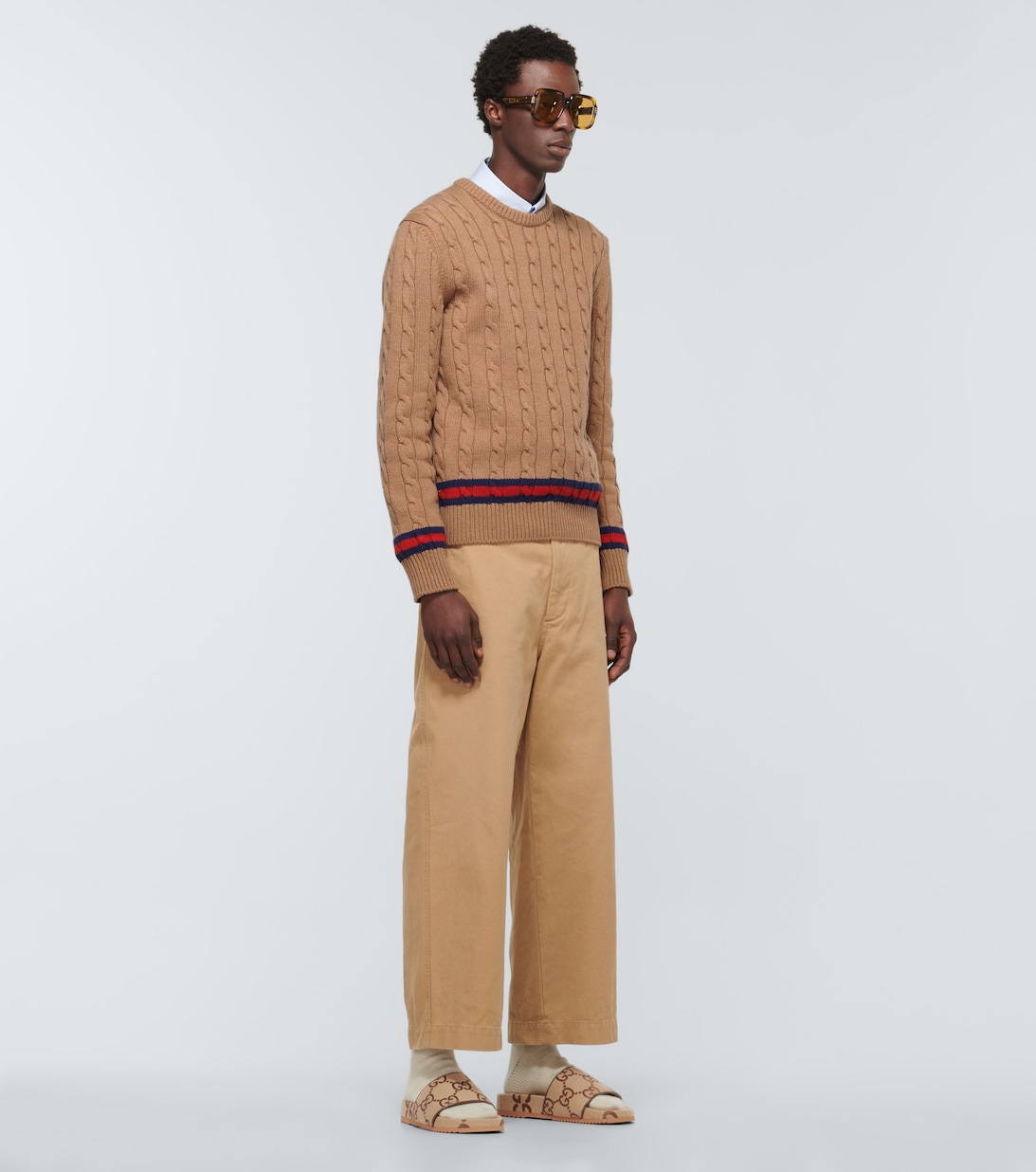 Maxi GG Canvas Slides in Beige - Gucci | Mytheresa