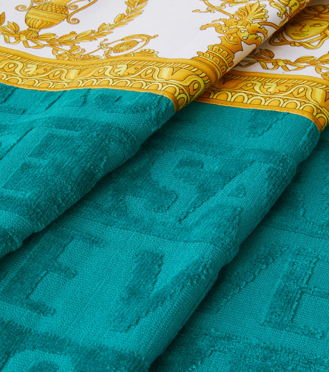 I Love Baroque Beach Towel in Turquoise Versace Home Mytheresa