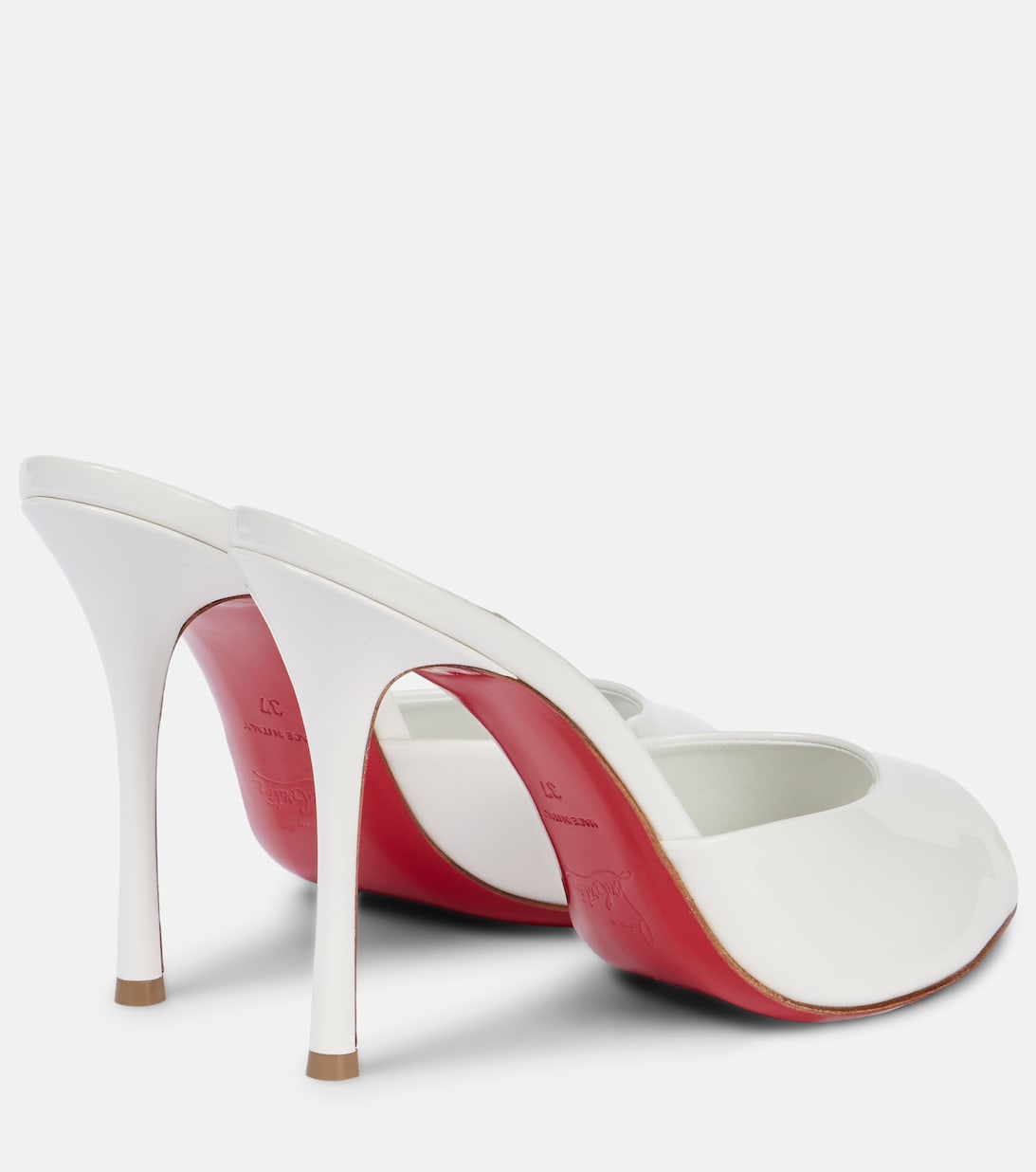 Bridal Me Dolly Patent Leather Mules in White - Christian Louboutin |  Mytheresa