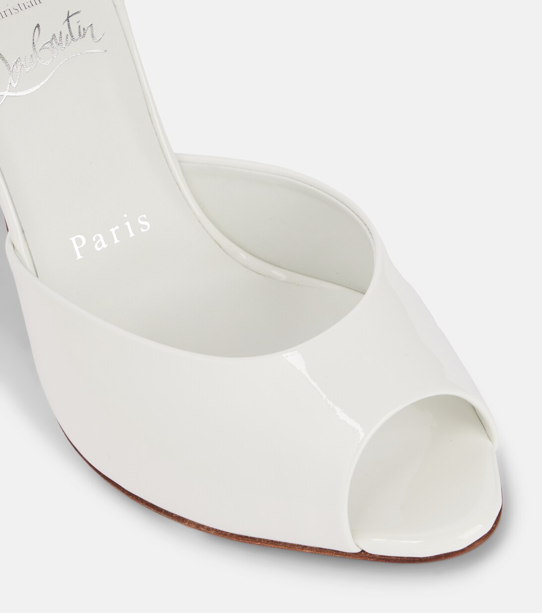 Bridal Me Dolly Patent Leather Mules in White - Christian Louboutin |  Mytheresa