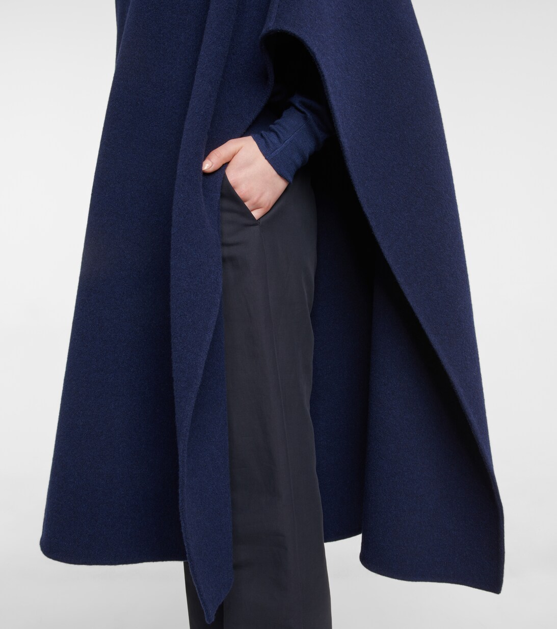 navy wool cape