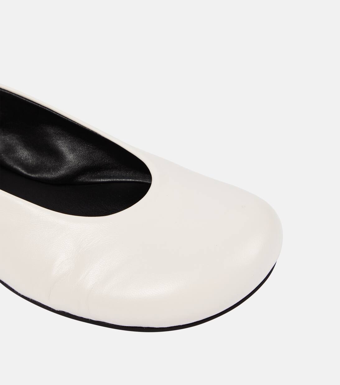 Embellished Leather Ballet Flats in White JW Anderson Mytheresa