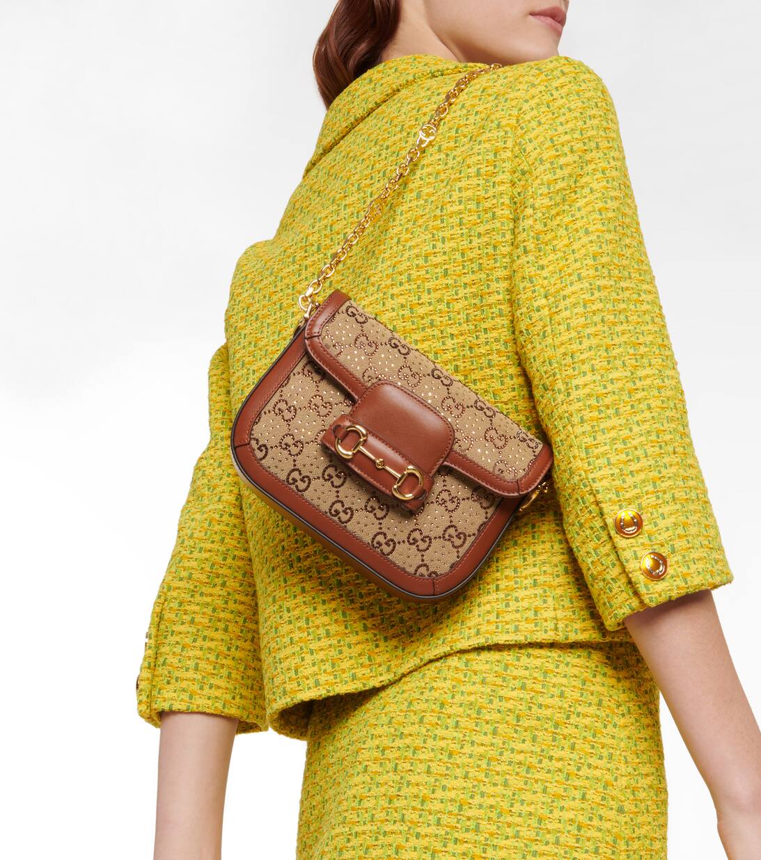 Gucci Horsebit 1955 GG Shoulder Bag in Beige Gucci Mytheresa