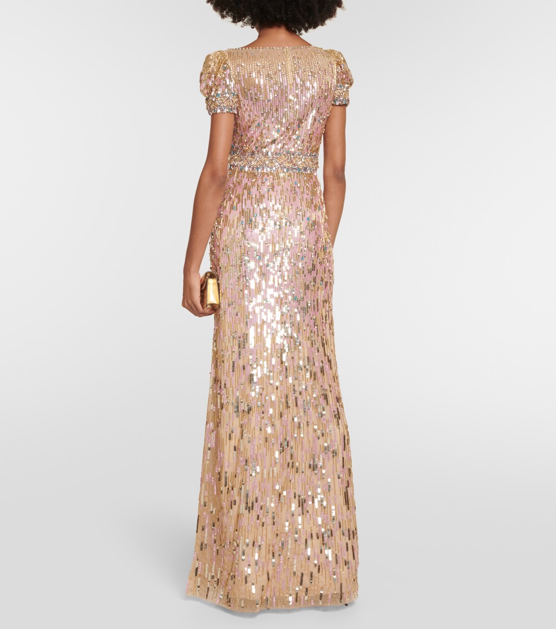 Jenna Pearl Embellished Maxi Gown (Gold) main image 1