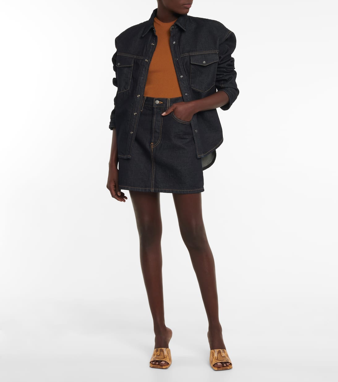 블루 데님 미니 스커트 Wardrobe NYC Mytheresa