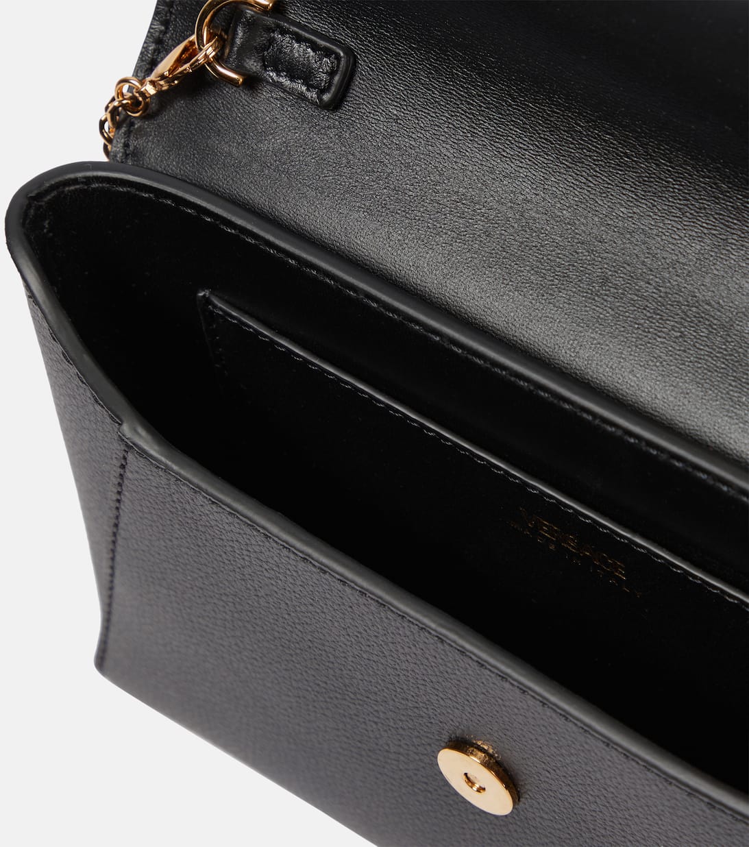 La Medusa Leather Wallet On Chain in Black Versace Mytheresa