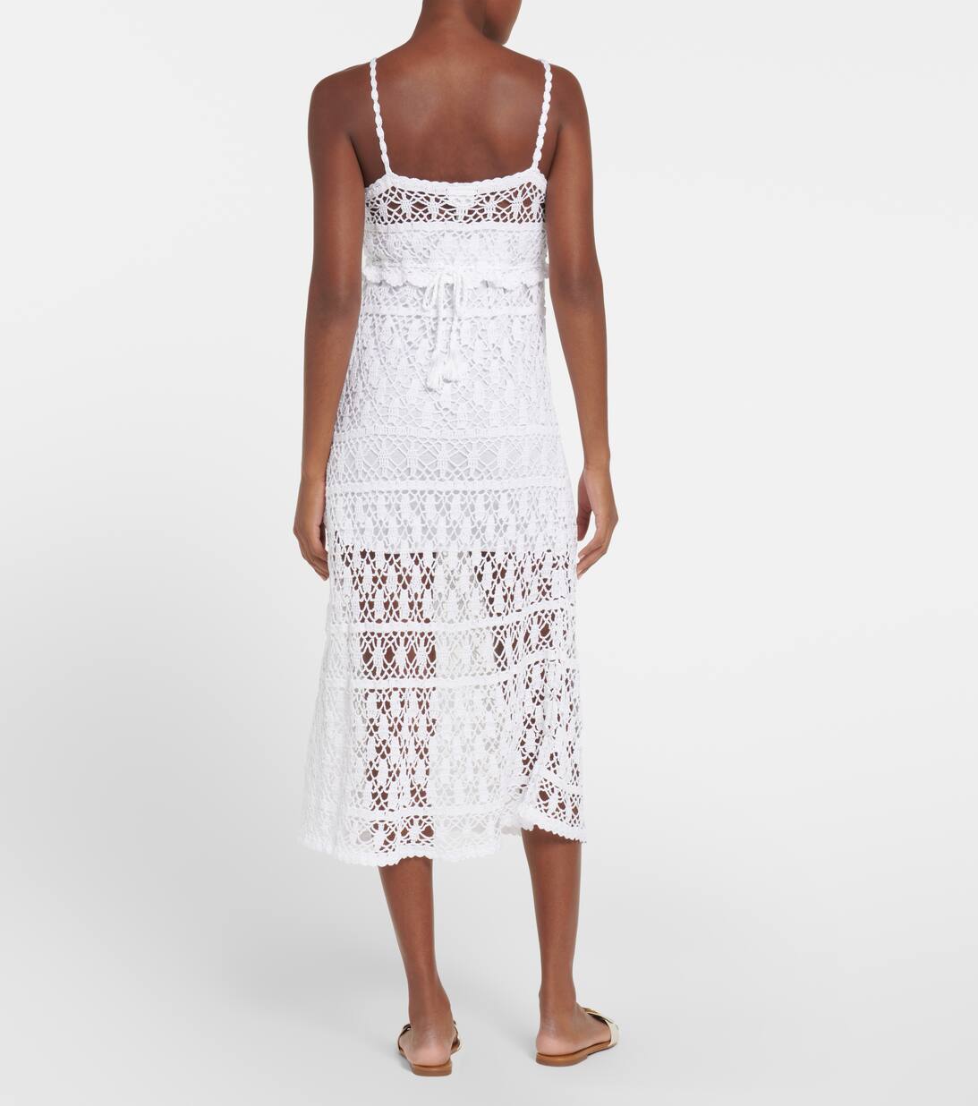 Bianca Crochet Cotton Midi Dress in White Anna Kosturova Mytheresa