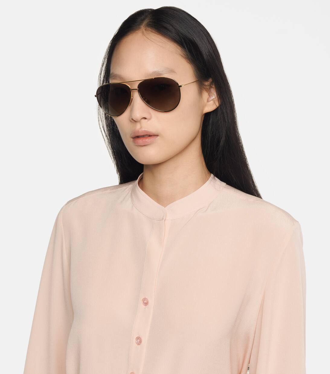 Aviator Sunglasses With Leather Pouch in Gold Celine Eyewear Mytheresa
