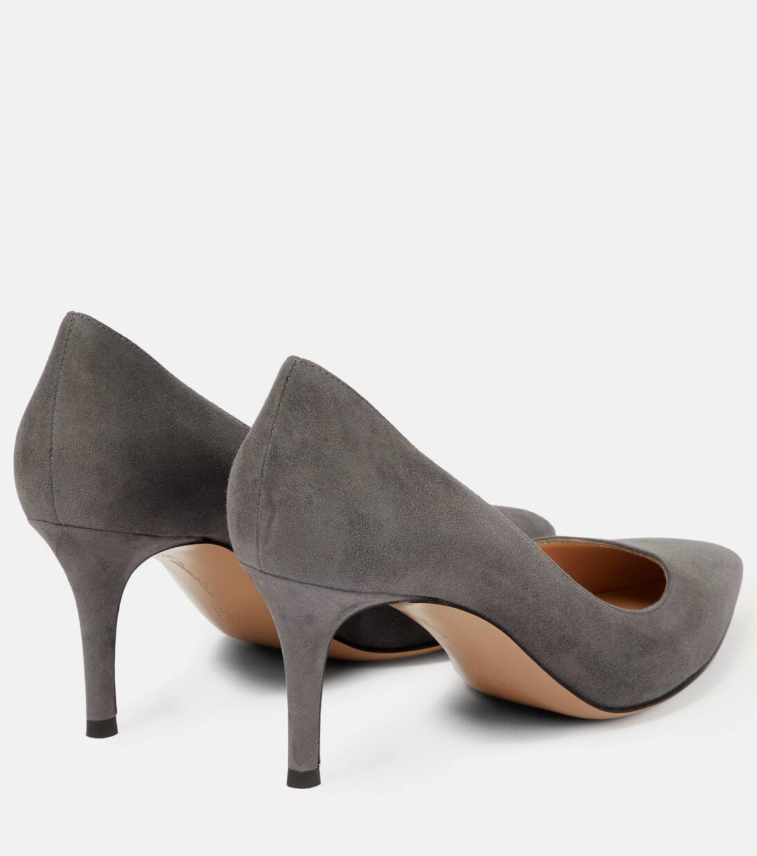 Gianvito 70 Suede Pumps in Grey Gianvito Rossi Mytheresa