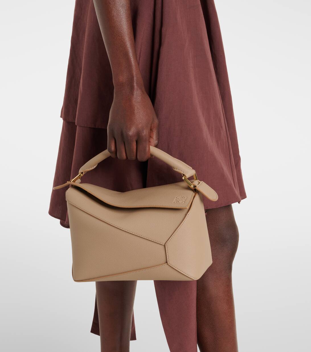 Puzzle Edge Small Shoulder Bag in Brown Loewe Mytheresa