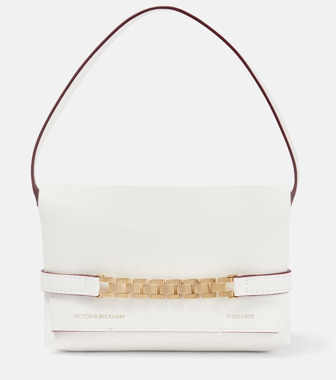 Mini Chain Leather Shoulder Bag in White Victoria Beckham Mytheresa