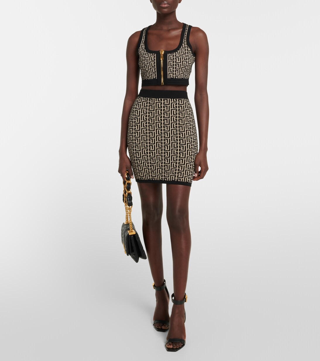 Monogram Wool Blend Crop Top in Multicoloured - Balmain | Mytheresa