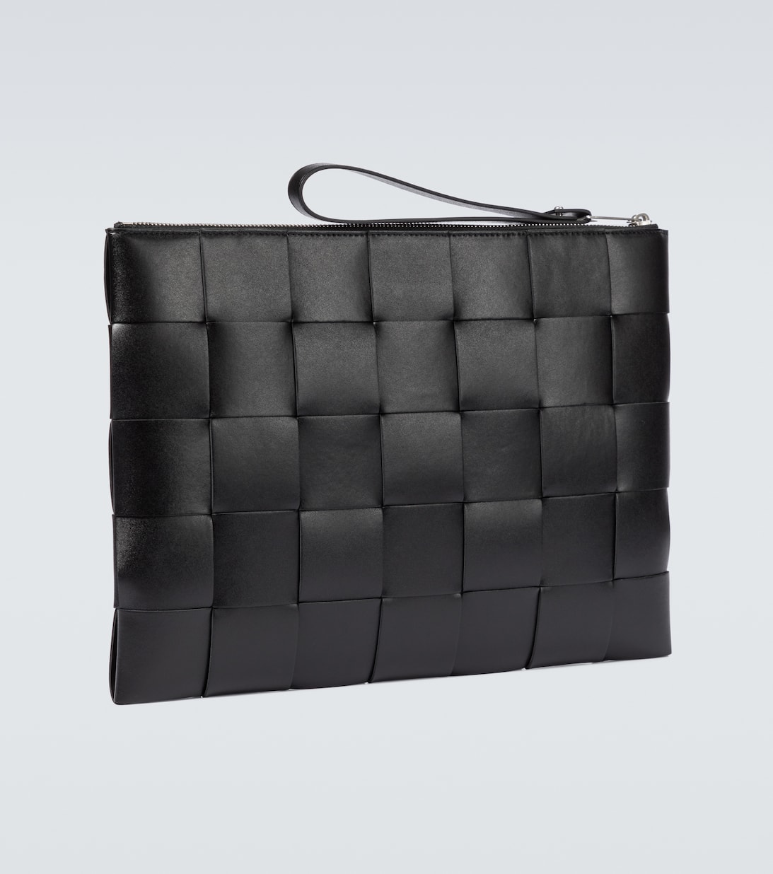 Intreccio Leather Pouch in Black Bottega Mytheresa
