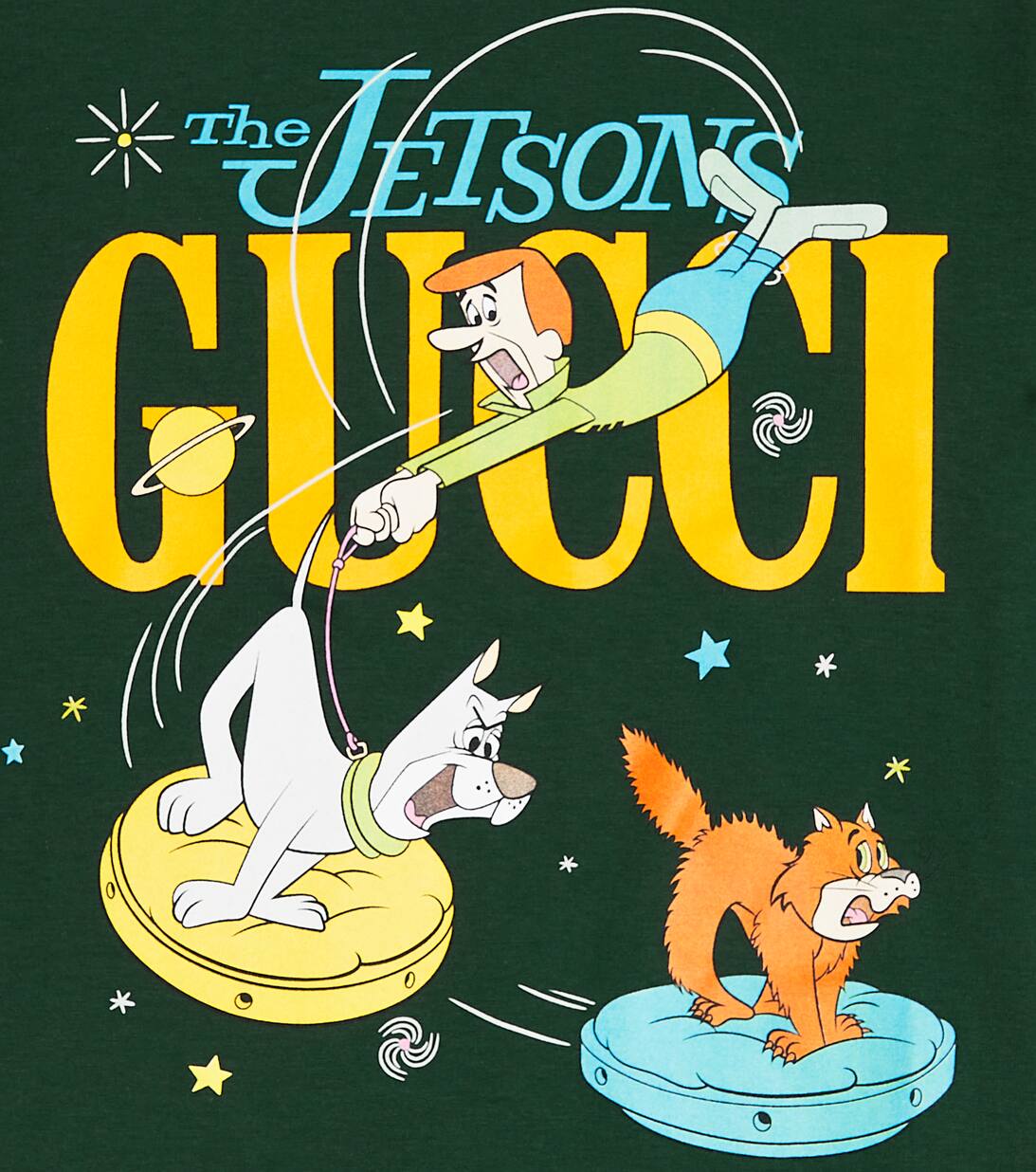 X The Jetsons Printed Cotton T Shirt in Yellow Gucci Kids Mytheresa