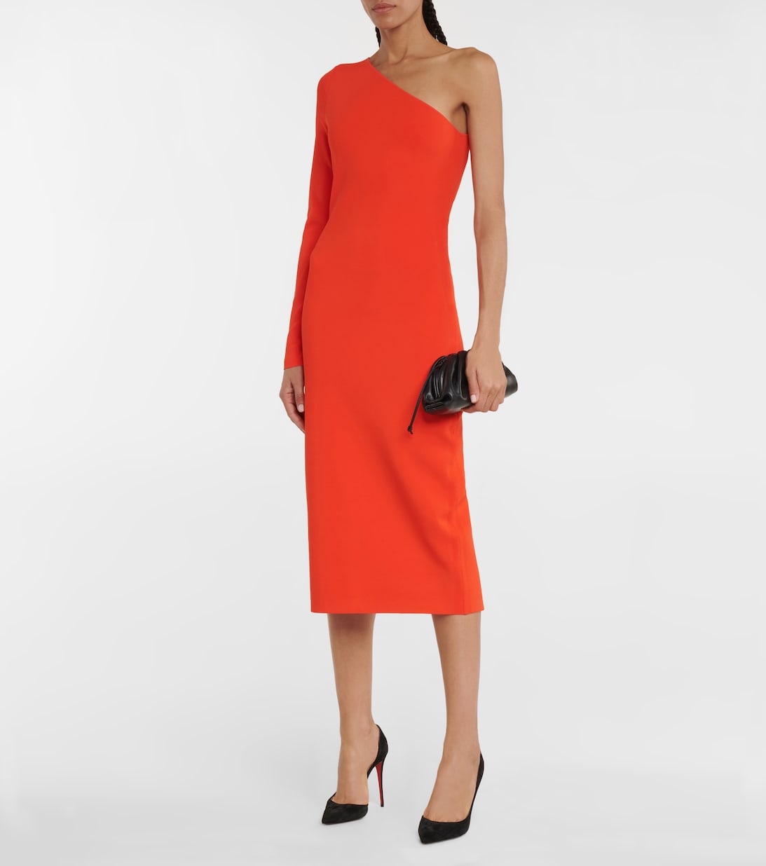 VB Body One Shoulder Midi Dress in Orange - Victoria Beckham | Mytheresa