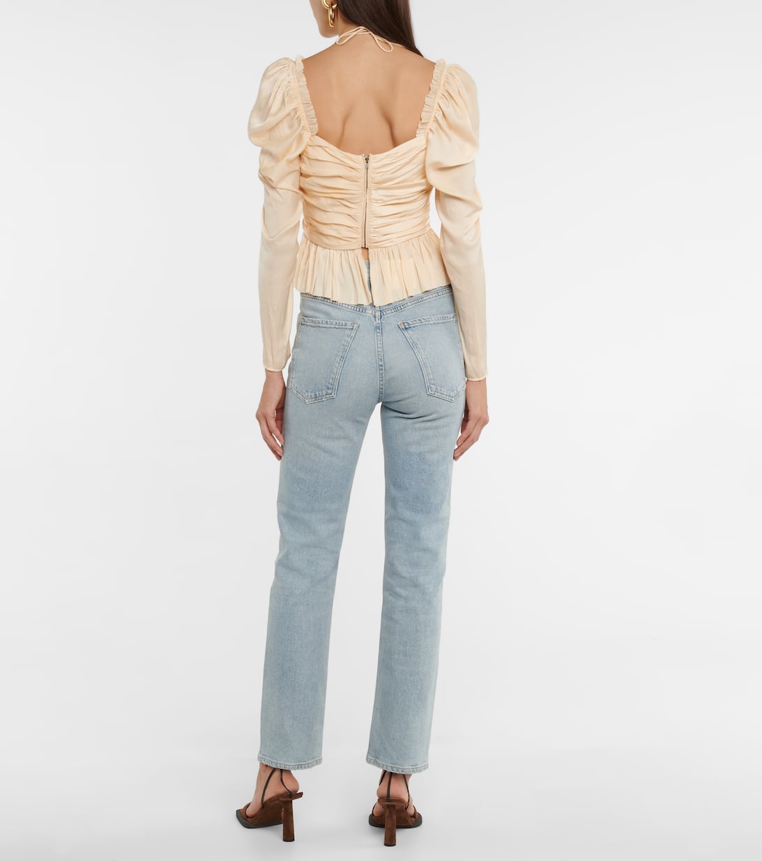 Mirelle ruched satin halterneck top | Ulla Johnson