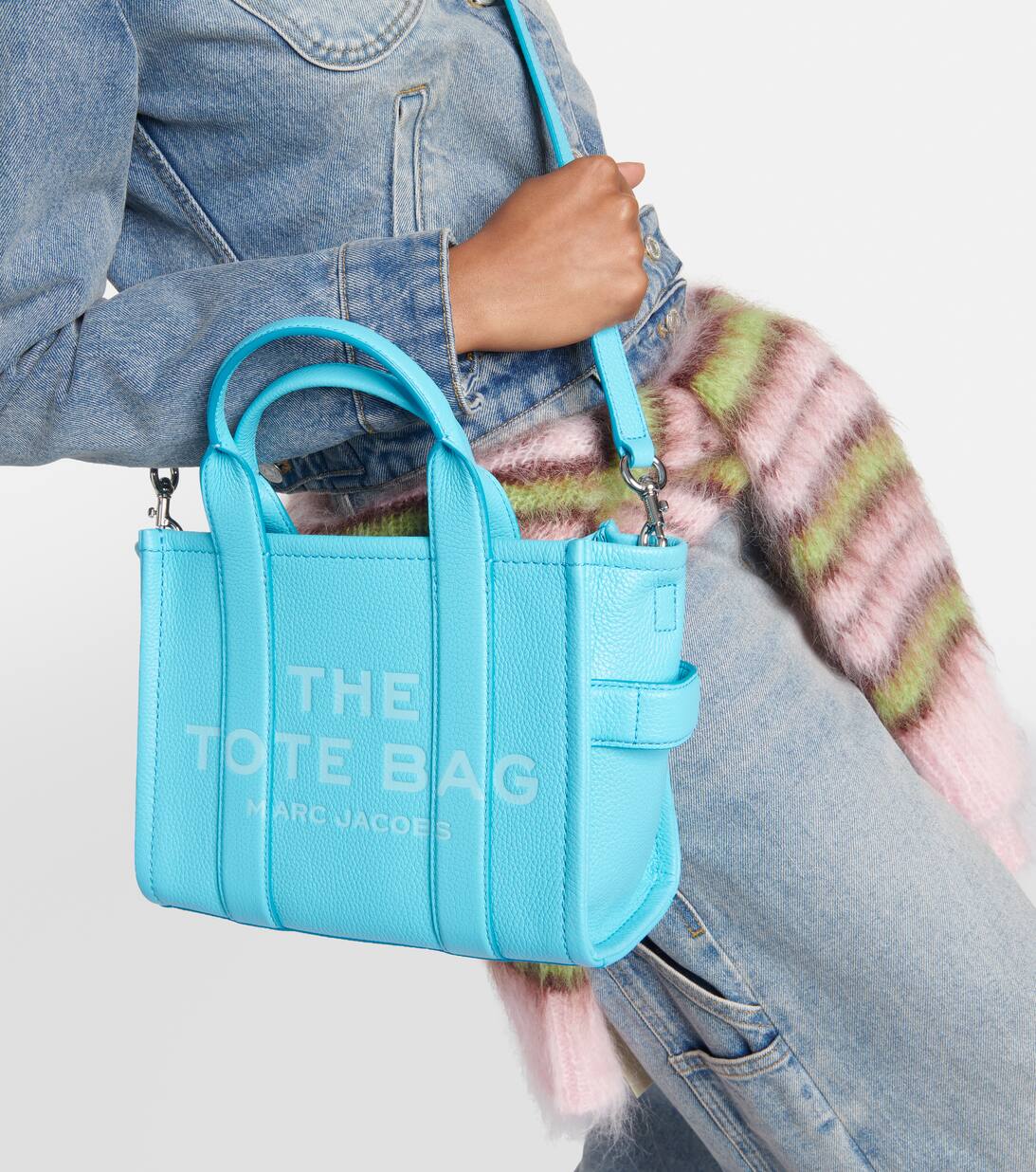 The Mini Leather Tote Bag in Blue Marc Jacobs Mytheresa