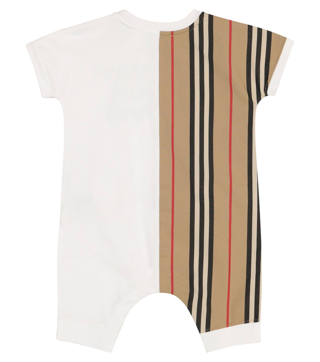 Baby Icon Stripe Cotton Onesie in Beige Burberry Kids Mytheresa
