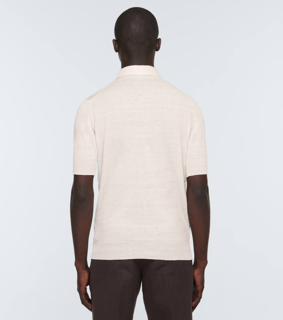 Linen And Cotton Polo Shirt in Beige Thom Sweeney Mytheresa