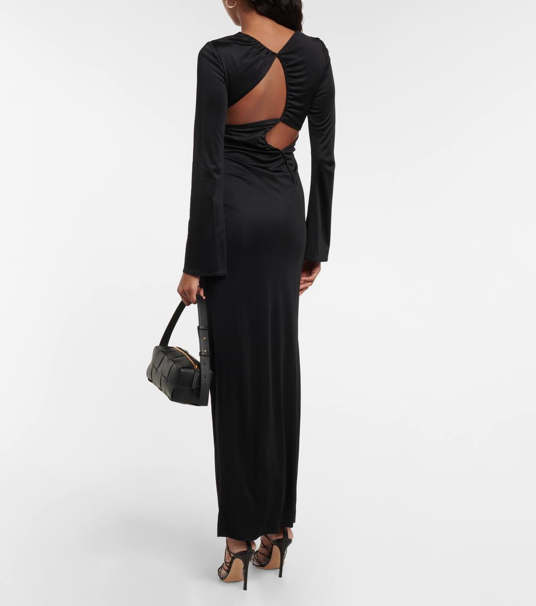 Vertebrae Cutout Maxi Dress in Black Galvan Mytheresa
