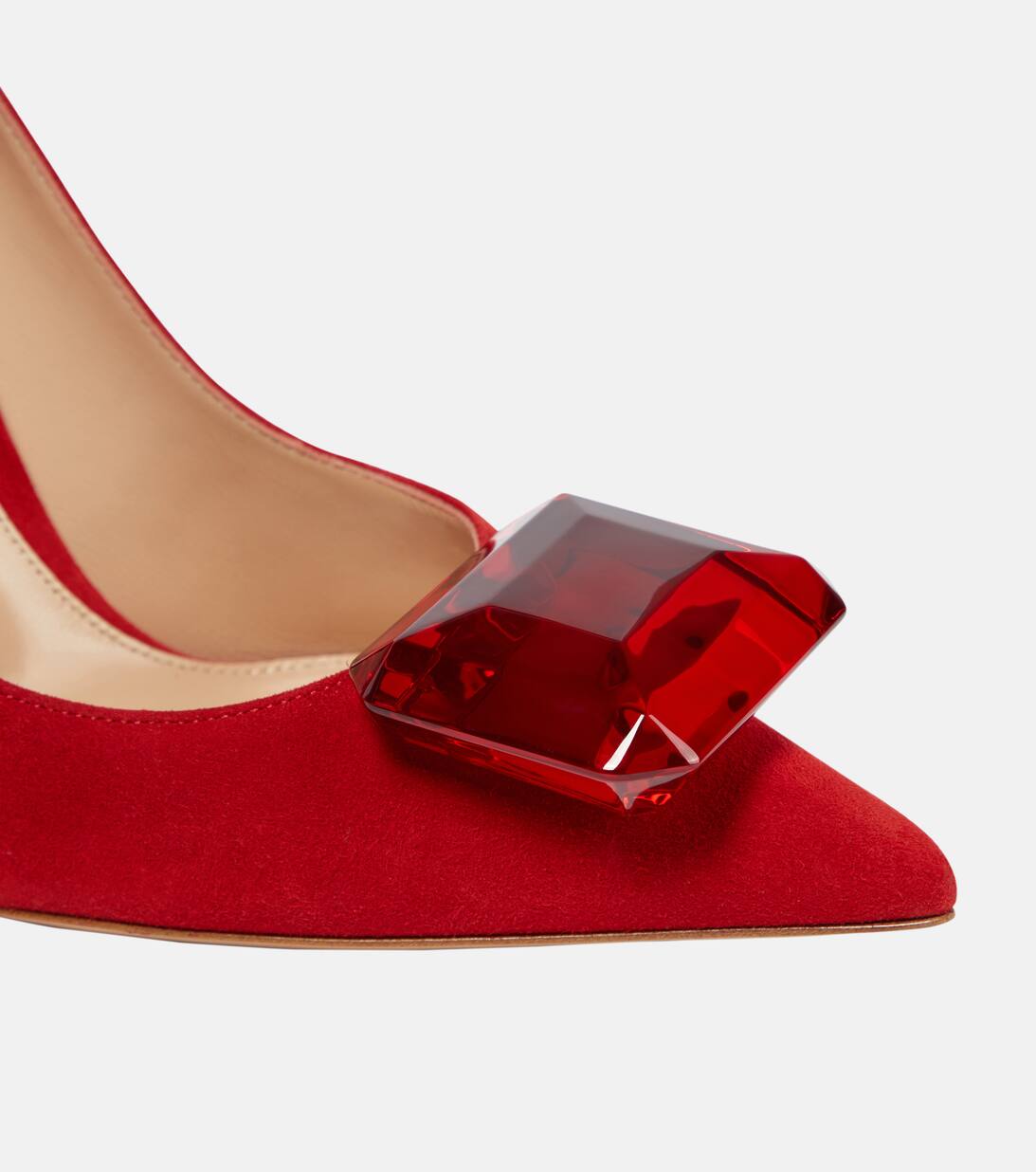 Jaipur 105 Embellished Suede Pumps in Red Gianvito Rossi Mytheresa